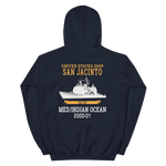 USS San Jacinto (CG-56) 2000-01 Deployment Hoodie – back view, navy