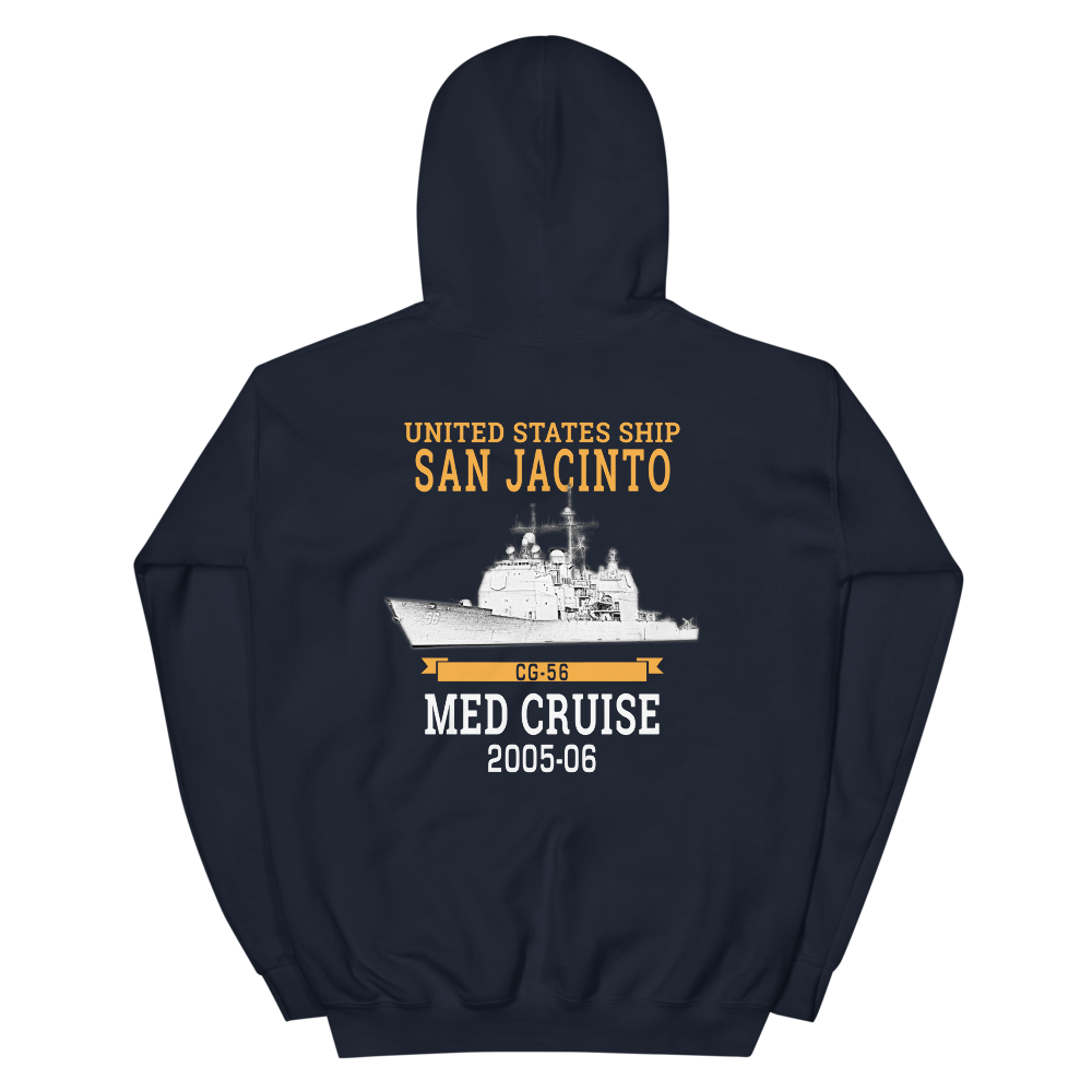 USS San Jacinto (CG-56) 2005-06 Deployment Hoodie – back view, navy