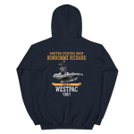 USS Bonhomme Richard (CVS-31) 1961 WESTPAC Unisex Hoodie – back view, navy