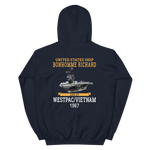 USS Bonhomme Richard (CVS-31) 1967 WESTPAC/VIETNAM Unisex Hoodie – back view, navy