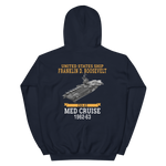 USS Franklin D. Roosevelt (CVA-42) 1962-63 MED CRUISE Unisex Hoodie – back view, navy