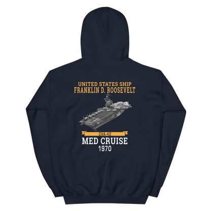 USS Franklin D. Roosevelt (CVA-42) 1970 MED CRUISE Hoodie – back view, navy