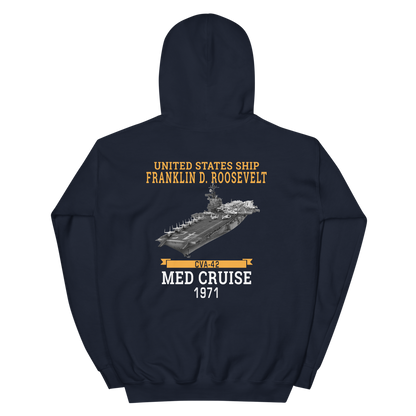 USS Franklin D. Roosevelt (CVA-42) 1971 MED CRUISE Hoodie – back view, navy