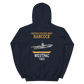USS Hancock (CVA-19) 1963 WESTPAC Unisex Hoodie – back view, navy