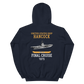 USS Hancock (CVA-19) 1975 FINAL CRUISE Unisex Hoodie – back view, navy
