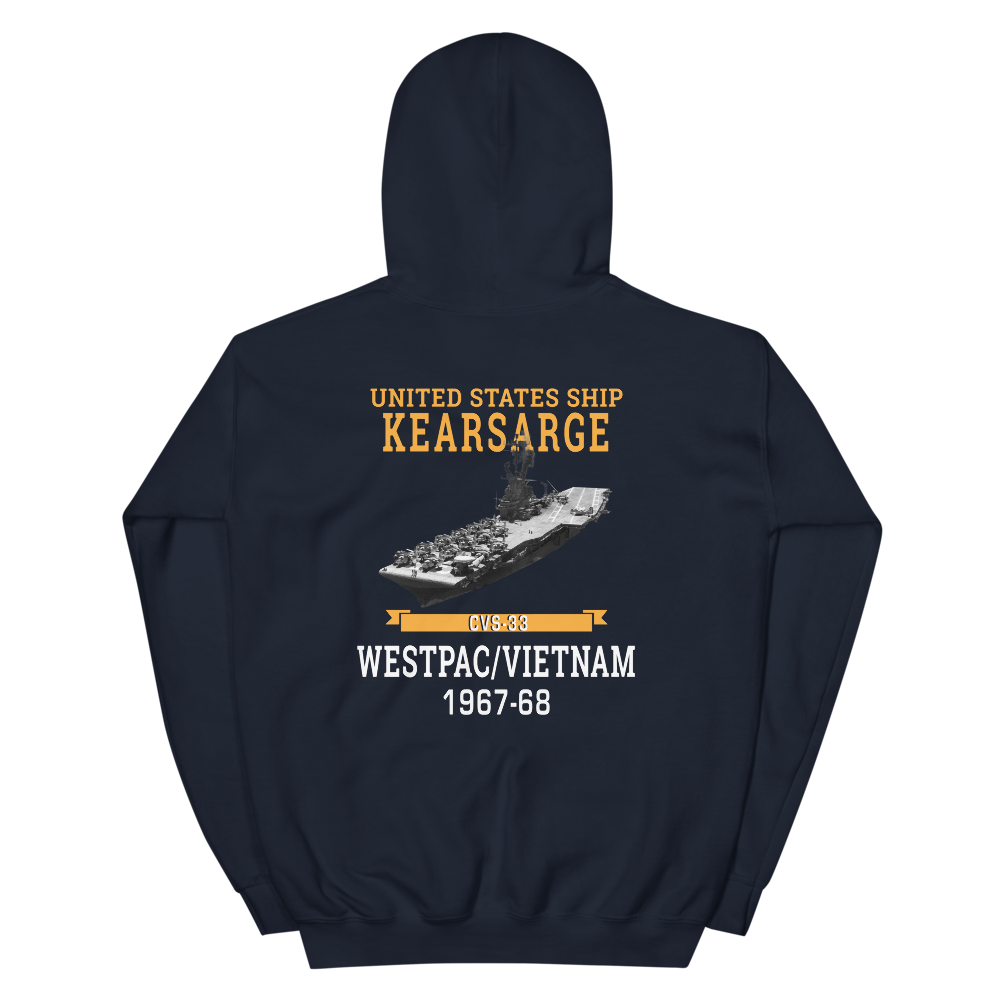 USS Kearsarge (CVS-33) 1967-68 WESTPAC/VIETNAM Hoodie – back view, navy