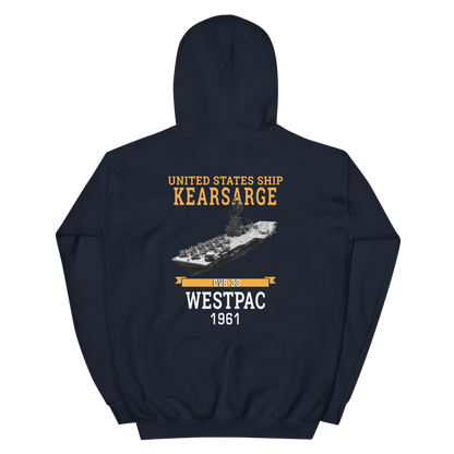 USS Kearsarge (CVS-33) 1961 WESTPAC Hoodie – back view, navy