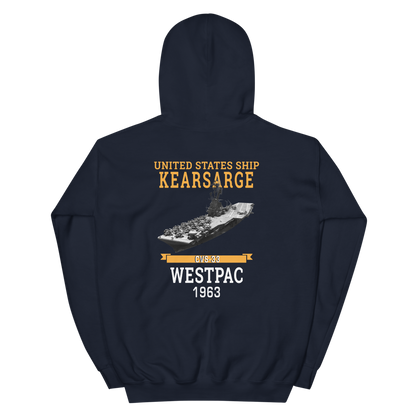 USS Kearsarge (CVS-33) 1963 WESTPAC Hoodie – back view, navy