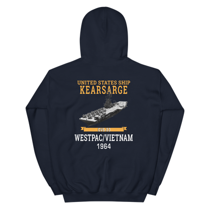 USS Kearsarge (CVS-33) 1964 WESTPAC/VIETNAM Hoodie – back view, navy
