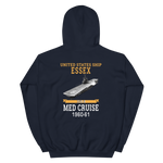 USS Essex (CVS-9) 1960-61 MED CRUISE Hoodie – back view, navy