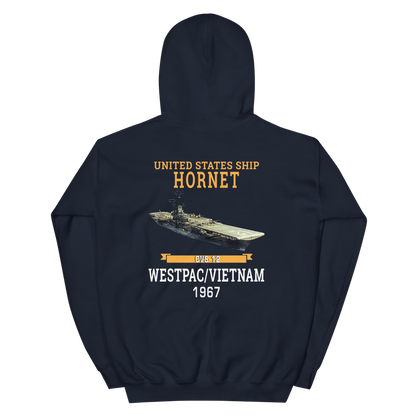 USS Hornet (CVS-12) 1967 WESTPAC/VIETNAM Hoodie – back view, navy