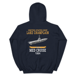 USS Lake Champlain (CVS-39) 1964 MED CRUISE Hoodie – back view, navy