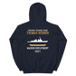 USS Thomas Hudner (DDG-116) 2021 MAIDEN DEPLOYMENT Unisex Hoodie – back view, navy