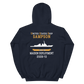 USS Sampson (DDG-102) 2009-10 MAIDEN DEPLOYMENT Unisex Hoodie – back view, navy