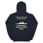 USS Ramage (DDG-61) 1996-97 MAIDEN DEPLOYMENT Unisex Hoodie – back view, navy