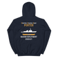 USS Porter (DDG-78) 2000-01 MAIDEN DEPLOYMENT Unisex Hoodie – back view, navy