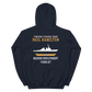 USS Paul Hamilton (DDG-60) 1996-97 MAIDEN DEPLOYMENT Unisex Hoodie – back view, navy