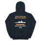 USS Mitscher (DDG-57) 1996 MAIDEN DEPLOYMENT Unisex Hoodie – back view, navy