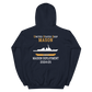 USS Mason (DDG-87) 2004-05 MAIDEN DEPLOYMENT Unisex Hoodie – back view, navy