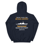 USS Michael Murphy (DDG-112) 2014-15 MAIDEN DEPLOYMENT Unisex Hoodie – back view, navy
