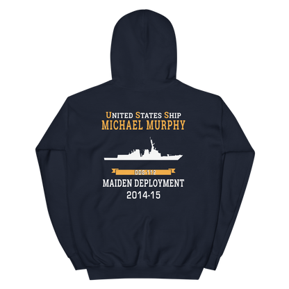 USS Michael Murphy (DDG-112) 2014-15 MAIDEN DEPLOYMENT Unisex Hoodie – back view, navy