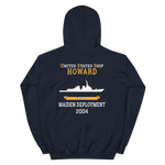 USS Howard (DDG-83) 2004 MAIDEN DEPLOYMENT Unisex Hoodie – back view, navy