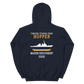 USS Hopper (DDG-70) 2000 MAIDEN DEPLOYMENT Unisex Hoodie – back view, navy