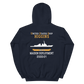 USS Higgins (DDG-76) 2000-01 MAIDEN DEPLOYMENT Unisex Hoodie – back view, navy