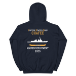 USS Chafee (DDG-90) 2005 MAIDEN DEPLOYMENT Unisex Hoodie – back view, navy
