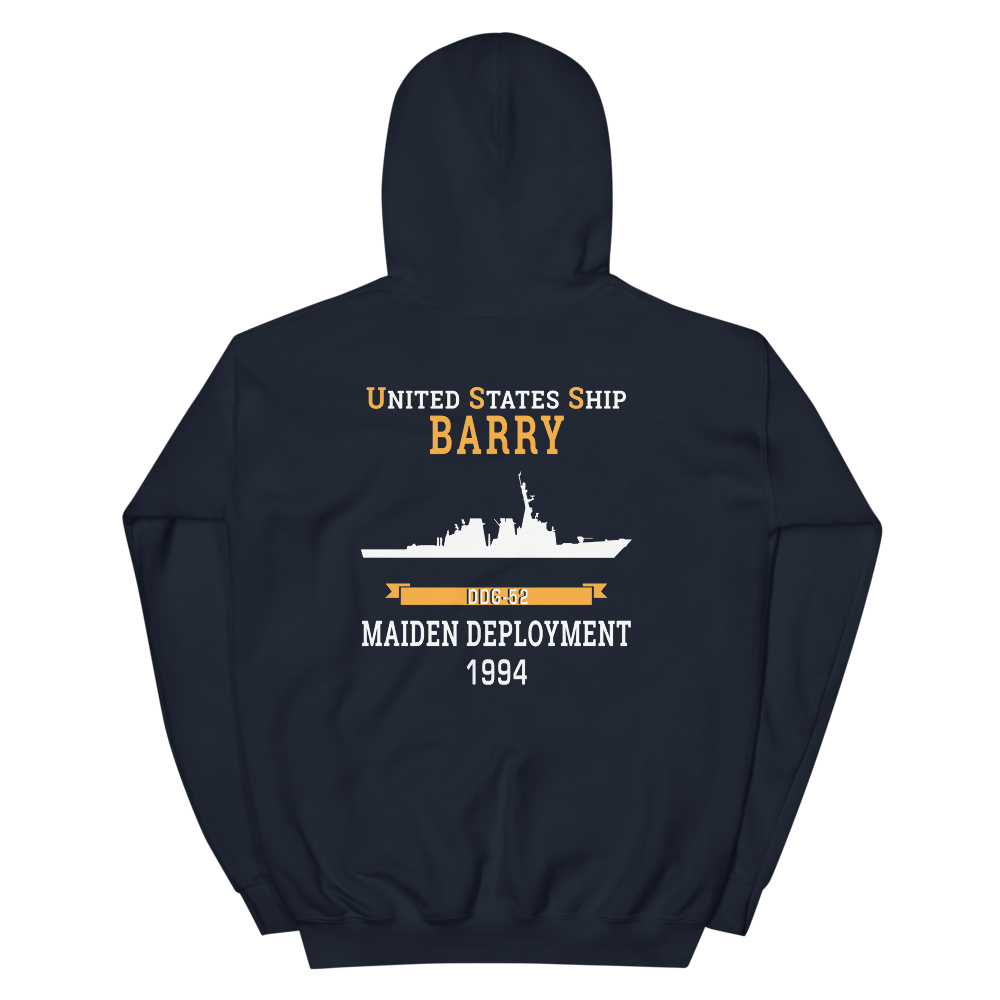 USS Barry (DDG-52) 1994 MAIDEN DEPLOYMENT Unisex Hoodie