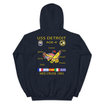 USS Detroit (AOE-4) 1983 Med Cruise Hoodie – back view, navy