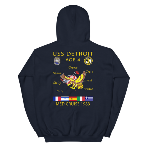 USS Detroit (AOE-4) 1983 Med Cruise Hoodie