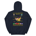 USS Yellowstone (AD-41) 1990-91 ODS/S Cruise Hoodie – back view, navy