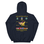 USS Austin (LPD-4) 2002-03 Cruise Hoodie – back view, navy