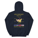 USS Chicago (CG-11) 1976 WESTPAC Cruise Hoodie – back view, navy