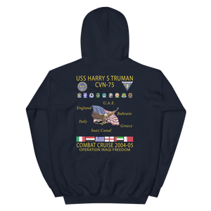 USS Harry S. Truman (CVN-75) 2004-05 Cruise Hoodie – back view, navy