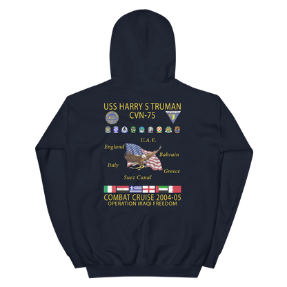 USS Harry S. Truman (CVN-75) 2004-05 Cruise Hoodie – back view, navy