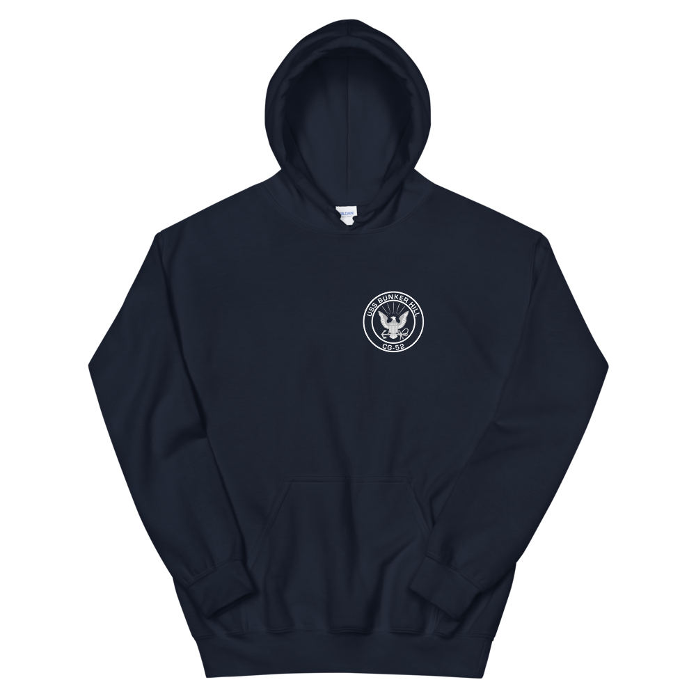 USS Bunker Hill (CG-52) 2014-15 Deployment Hoodie – front view, navy