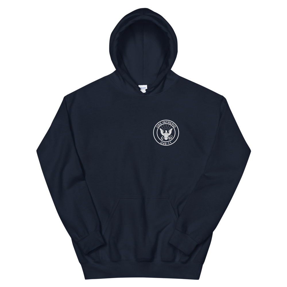 USS Intrepid (CVS-11) 1971 N.Atlantic/MED Hoodie – front view, navy