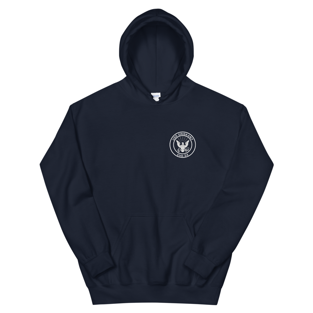 USS Oriskany (CVA-34) 1969 WESTPAC/VIETNAM Unisex Hoodie – front view, navy