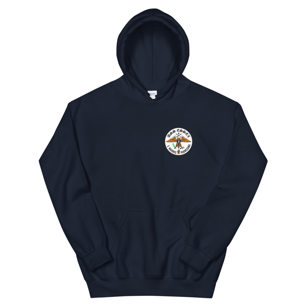 USS Essex (CVS-9) Ship's Crest Hoodie – front view, navy