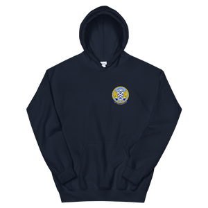 USS Yorktown (CVS-10) Ship's Crest Hoodie – front view, navy