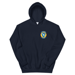 VFA-106 Gladiators Squadron Crest Unisex Hoodie – front view, navy