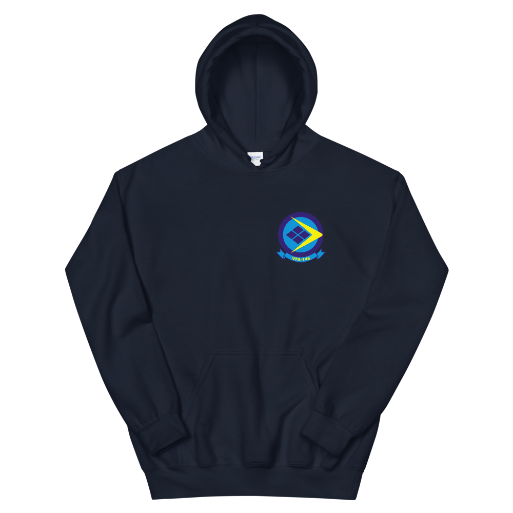 VFA-146 Blue Diamonds Squadron Crest Unisex Hoodie – front view, navy