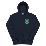 VFA-125 Rough Raiders Squadron Crest Unisex Hoodie – front view, navy