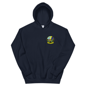 HSC-11 Dragonslayers Squadron Crest Unisex Hoodie – front view, navy