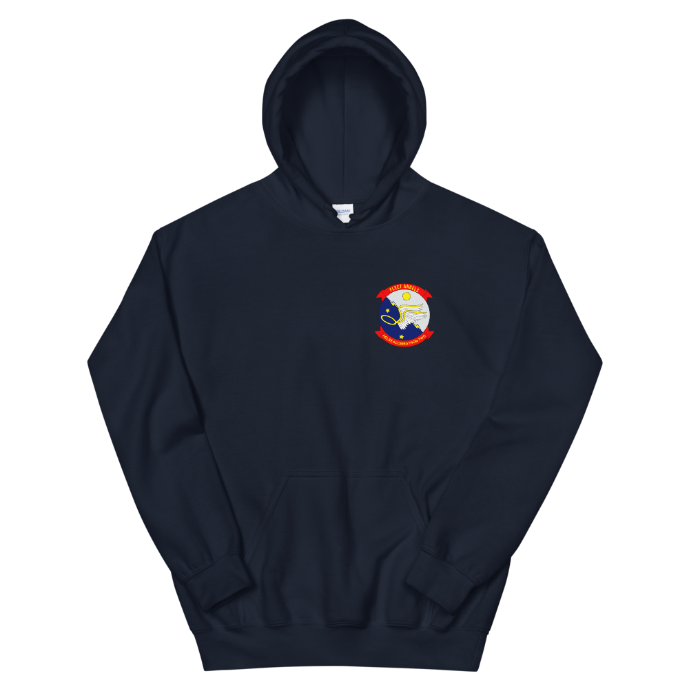 HSC-2 Fleet Angels Squadron Crest Unisex Hoodie – front view, navy