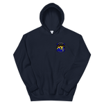 HSC-25 Island Knights Squadron Crest Unisex Hoodie – front view, navy