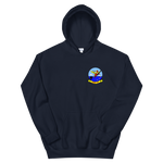 HM-14 The Vanguard Squadron Crest Unisex Hoodie – front view, navy