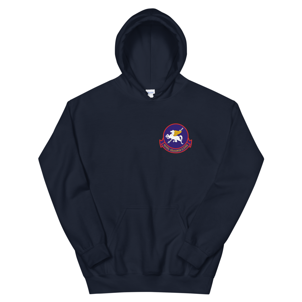 VP-11 Proud Pegasus Squadron Crest Hoodie – front view, navy